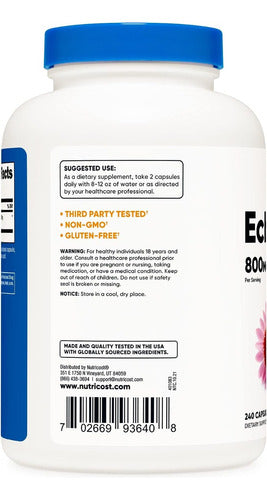 Equinacea 800 Mg en capsulas Nutricost