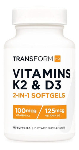 Vitamina K2 Y D3 en una sola Cápsulas Blandas TransformHQ