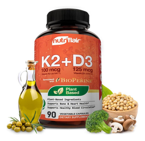 Vitamina K2 Con D3 Más Extracto De Pimienta Negra Nutriflair