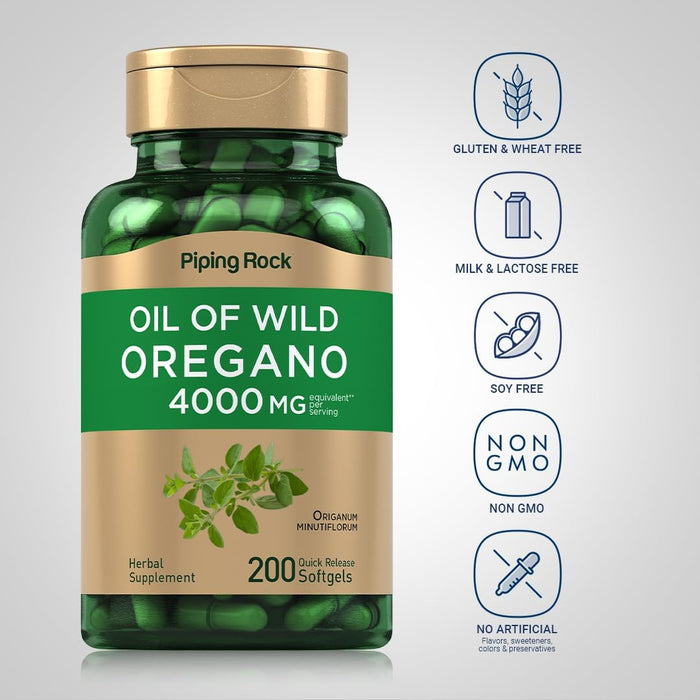 Aceite De Oregano 4000 mg Capsulas de Rapida Absorcion  Piping Rock