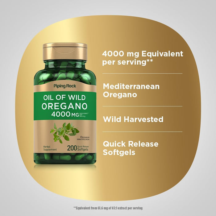Aceite De Oregano 4000 mg Capsulas de Rapida Absorcion  Piping Rock