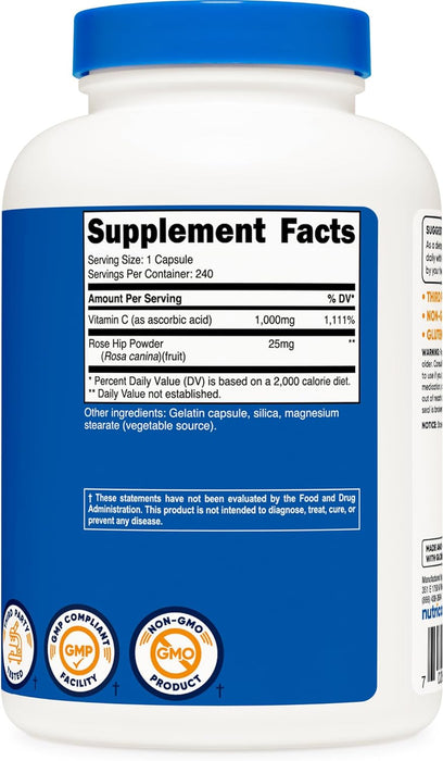 Vitamina C 1000mg con Rosa Mosqueta Nutricost
