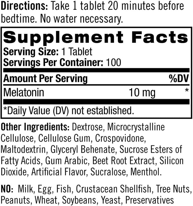 Melatonina 10 mg Tabletas Natrol