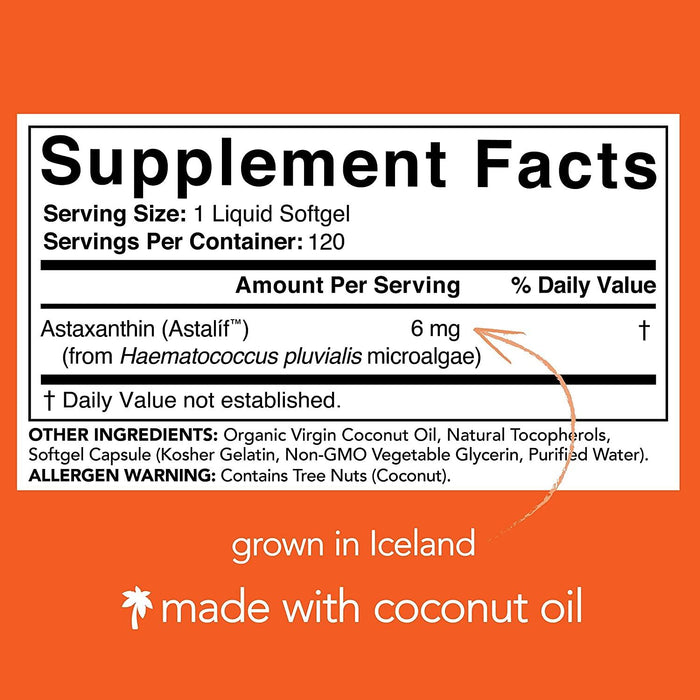 Astaxantina 6 mg con Aceite de Coco Sports Research