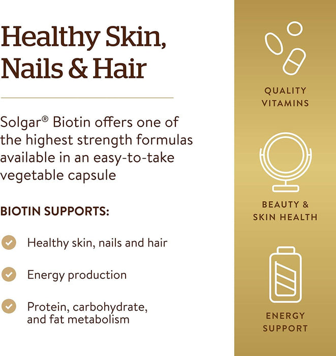 Biotina premium 10,000 MCG Solgar