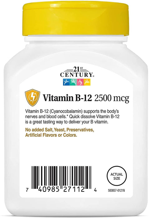 Vitamina B12 2500 mcg Sublingual Sabor Cereza