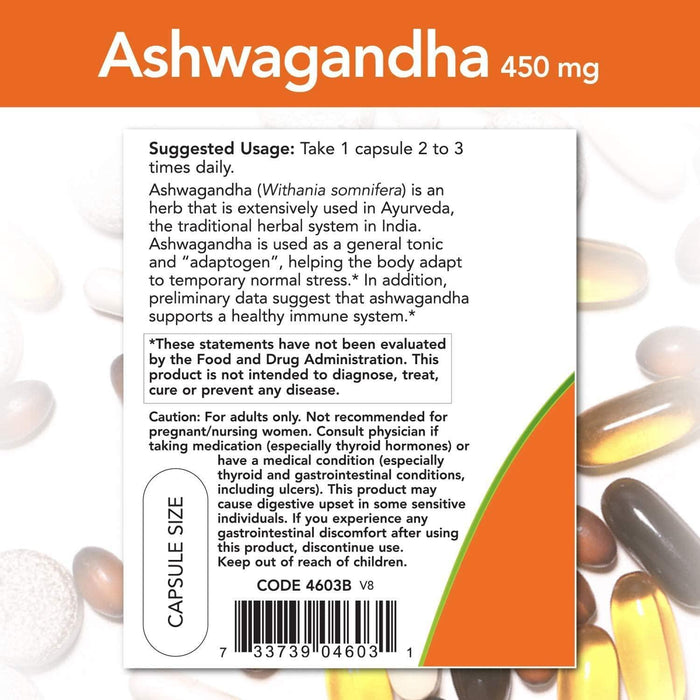 Extracto de Ashwagandha 450 mg Now Foods