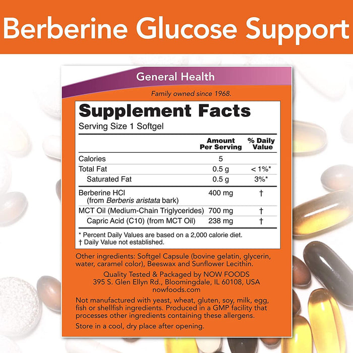 Berberina Glucose Support 400 mg Now Foods
