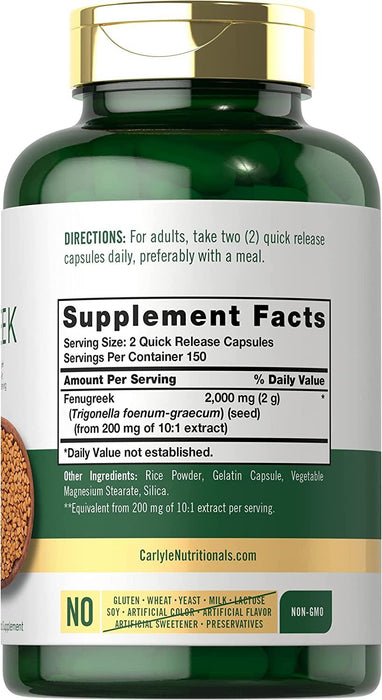 Potente Fenogreco 2000 mg Carlyle
