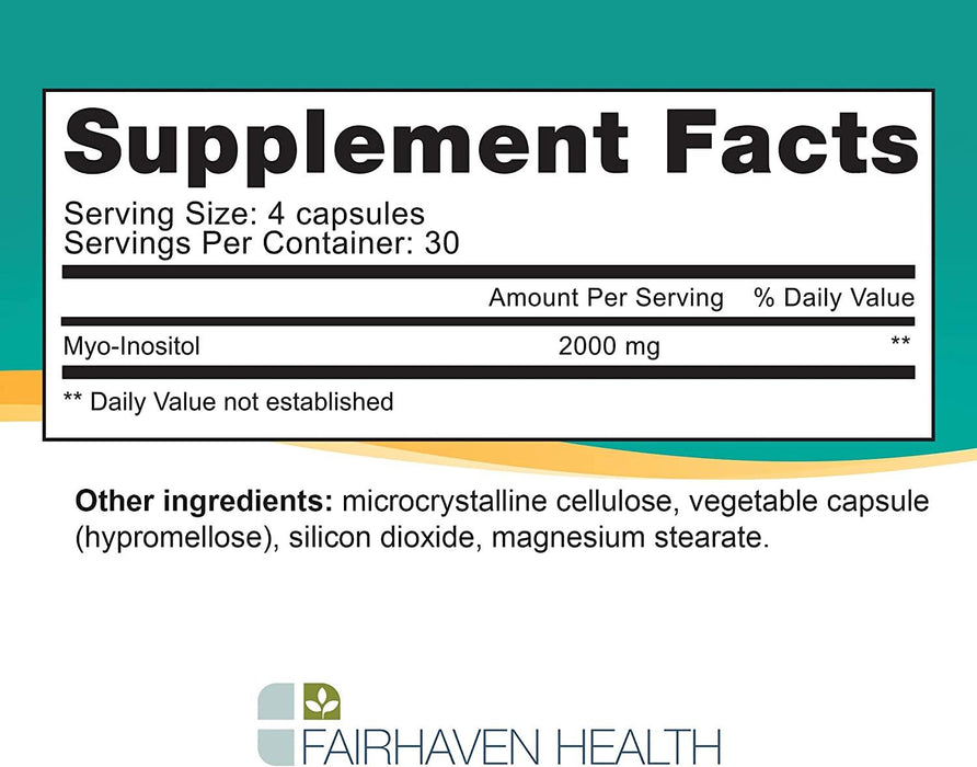 Myo Inositol para parejas 2,000 mg Fairhaven Health