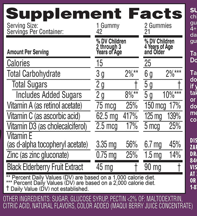 Zarbee's Naturals Gomitas Multivitaminas Elderberry