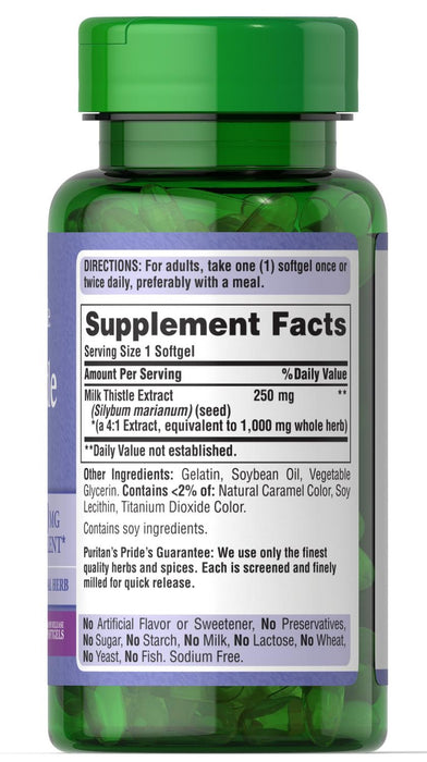 Extracto de Cardo Mariano 1000 mg Puritan's Pride