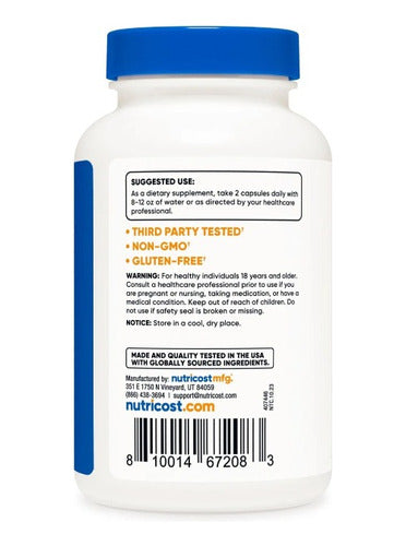 Magnesio 429 mg Extra Fuerte Nutricost