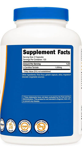 Tartrato L Carnitina Tartrate 1000mg Nutricost