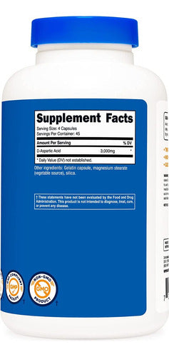 Acido Aspartico D-aspartico 3000 Mg Nutricost