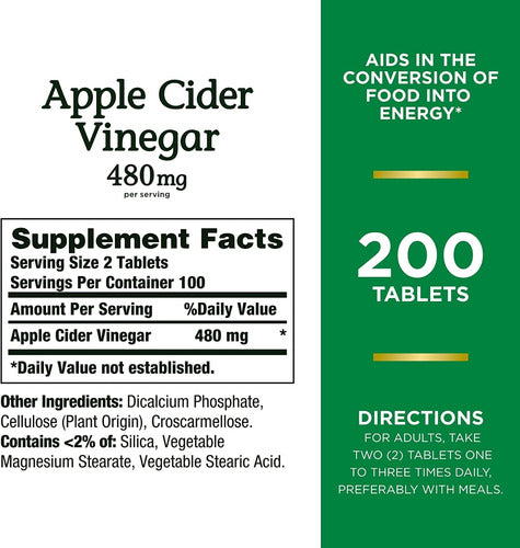 Vinagre De Manzana En Tabletas 480 Mg Nature's Bounty