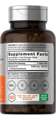 Metilcobalamina Sublingual 5000 mcg Horbaach