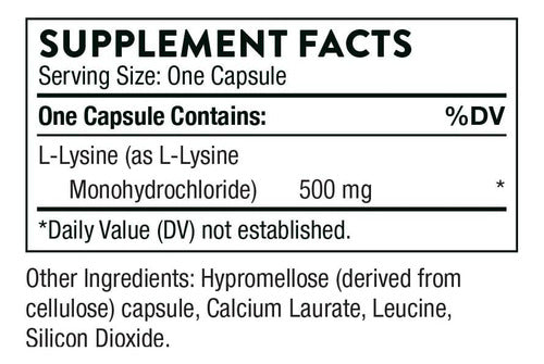 Lisina 500 Mg Importada L-lisina Thorne