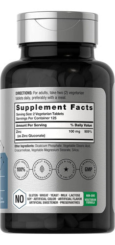 Gluconato De Zinc 100 Mg  Horbaach