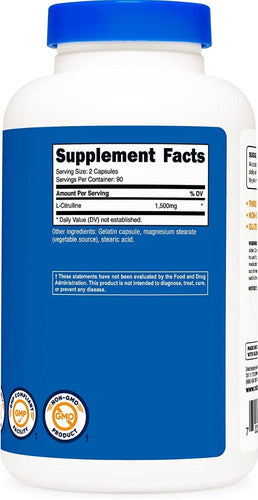 L Citrulina 1500 Mg Importada Nutricost
