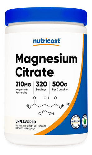 Citrato De Magnesio 500g En Polvo 320 Servicios Nutricost