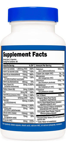 Multivitaminico Para Hombres Con 22 Nutritientes Nutricost