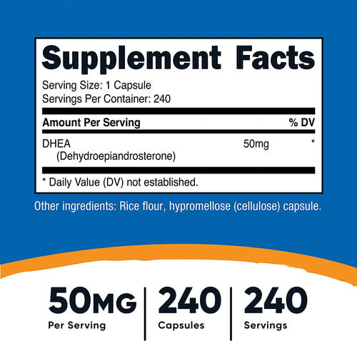 Suplemento Dhea 50 Mg Nutricost