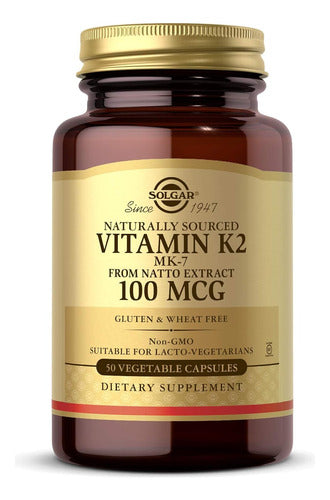 Vitamina K2 Mk7 100mcg Con Extracto De Natto Solgar