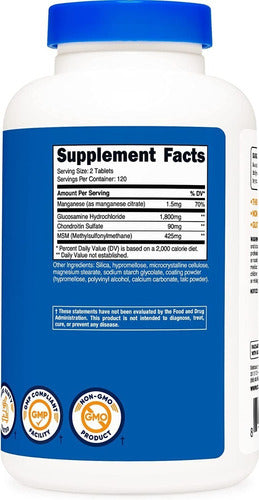 Glucosamina 1800 mg Con Condroitina 90 mg Y Msm 240 Tabletas P