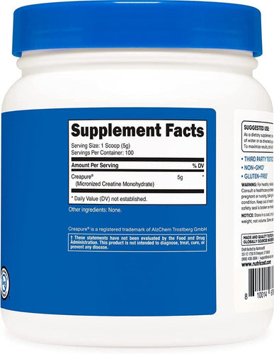 Creatina Con Sello Creapure 100 Servicios Importada Original Nutricost