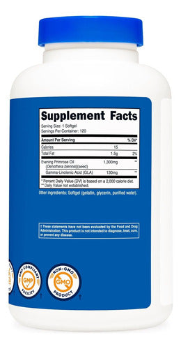 Aceite De Primula Onagra 1300 mg Nutricost