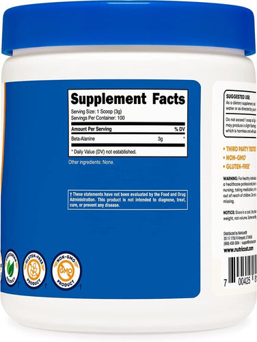 Beta Alanina en polvo Beta-alanine 300 Gramos Nutricost
