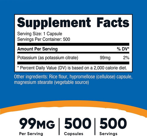 Citrato De Potasio 99 Mg Formula Americana
