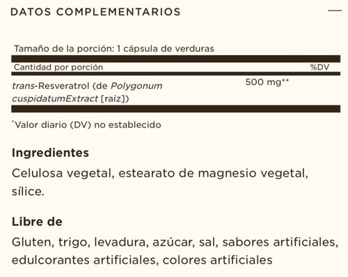 Resveratrol 500 mg Antioxidante Solgar