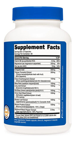 Precursor De Testosterona Complex 1800 mg Nutricost
