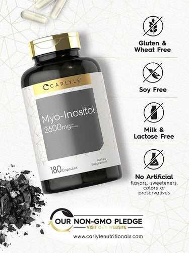Myo Inositol 2600 mg Carlyle 180 Suplemento Inositol