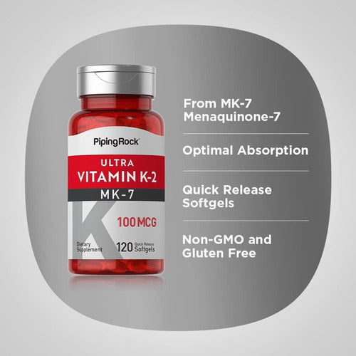 Vitamina K2 Mk-7 Ultra 100mcg Piping Rock