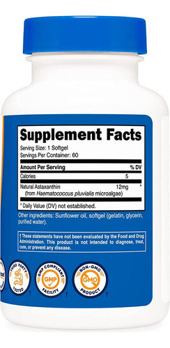 Astaxantina 12 Mg Nutricost