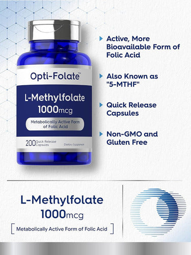 L Metilfolato 1000 mcg Acido Folico Carlyle