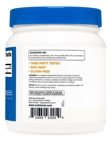 Betaina HCI En Polvo 500 gramos Nutricost