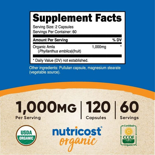 Amla Organica En Capsulas 1000 Mg Nutricost