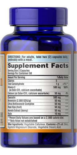 Quercetina Complex con Vitamina C 500mg Puritan's Pride