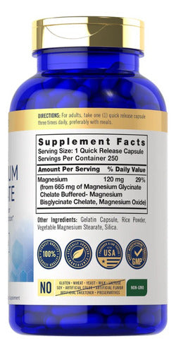 Glicinato De Magnesio 665mg Absorcion Superior Carlyle