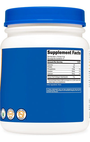 Colageno Hidrolizado En Polvo 1 libra Nutricost