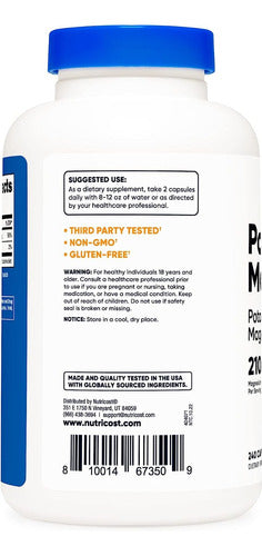 Citrato De Magnesio Con Citrato De Potasio Duo Nutricost
