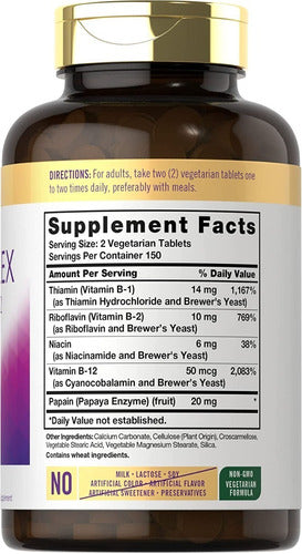 Complejo B + Vitamina B12 Formula De Alta Potencia Carlyle