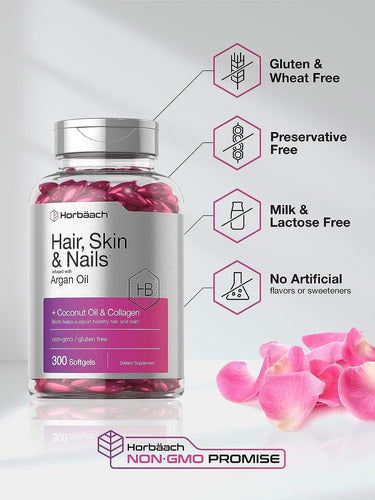 Aceite De  Argan con Colageno y Aceite de Coco Horbaach