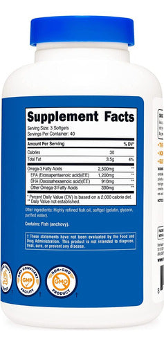 Omega 3 Triple Fuerza 1300 mg Epa DHA Nutricost
