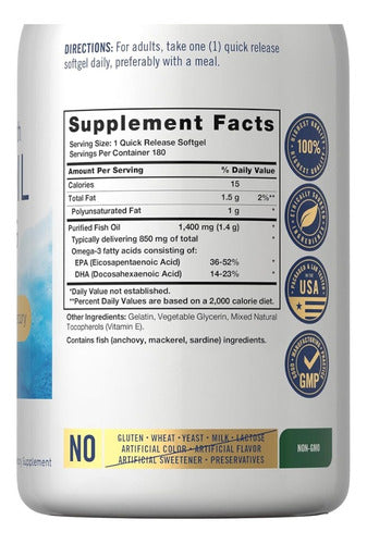 Suplemento EPA y DHA 1400 mcg Formula Sin Mercurio Carlyle