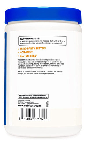 Inositol En Polvo 1000 Mg  Myo Inositol Con 454 Porciones Nutricost